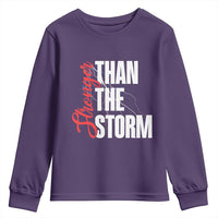 Stronger Than The Storm Youth Sweatshirt Positive Mindset Motivation - Wonder Print Shop