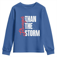 Stronger Than The Storm Youth Sweatshirt Positive Mindset Motivation - Wonder Print Shop