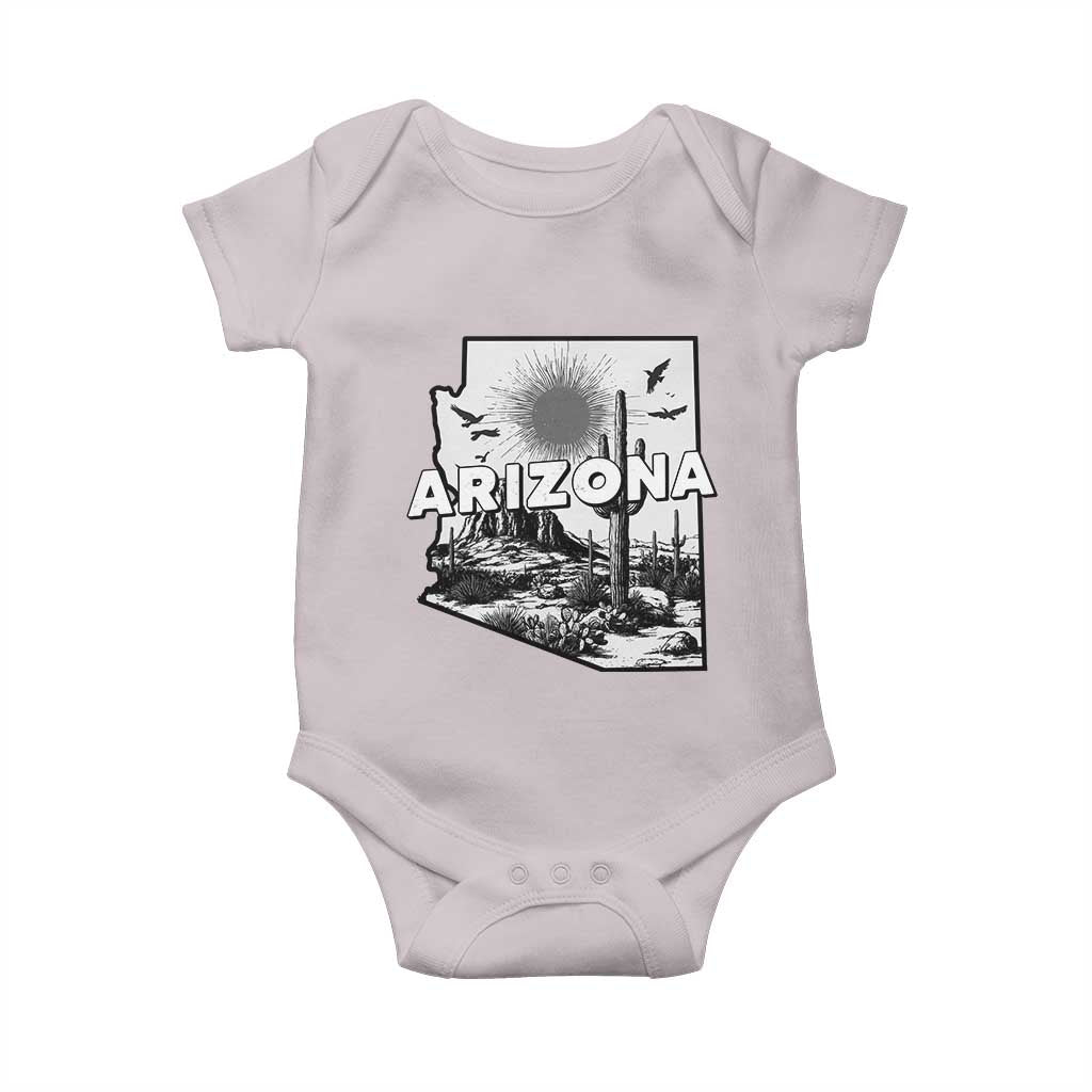 Arizona Cactus Vintage State Map Desert Gift Baby Onesie - Wonder Print Shop