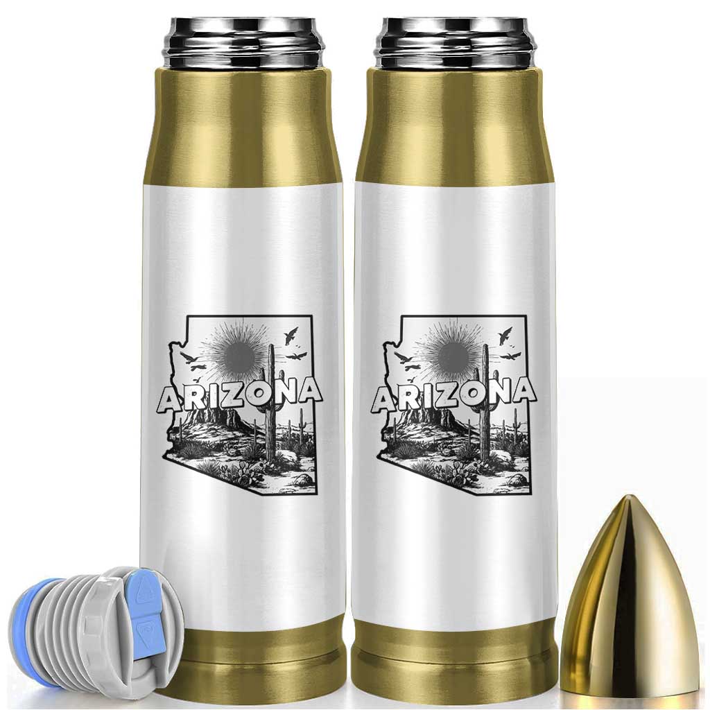 Arizona Cactus Vintage State Map Desert Gift Bullet Tumbler - Wonder Print Shop