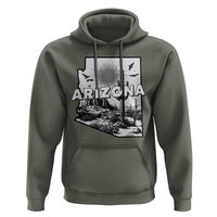 Arizona Cactus Vintage State Map Desert Gift Hoodie - Wonder Print Shop