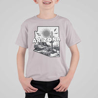 Arizona Cactus Vintage State Map Desert Gift T Shirt For Kid - Wonder Print Shop