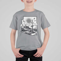 Arizona Cactus Vintage State Map Desert Gift T Shirt For Kid - Wonder Print Shop