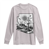 Arizona Cactus Vintage State Map Desert Gift Long Sleeve Shirt - Wonder Print Shop