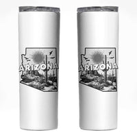 Arizona Cactus Vintage State Map Desert Gift Skinny Tumbler - Wonder Print Shop