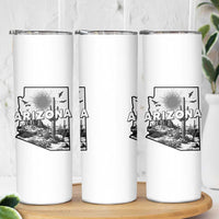 Arizona Cactus Vintage State Map Desert Gift Skinny Tumbler - Wonder Print Shop