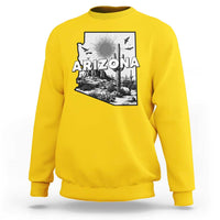 Arizona Cactus Vintage State Map Desert Gift Sweatshirt - Wonder Print Shop