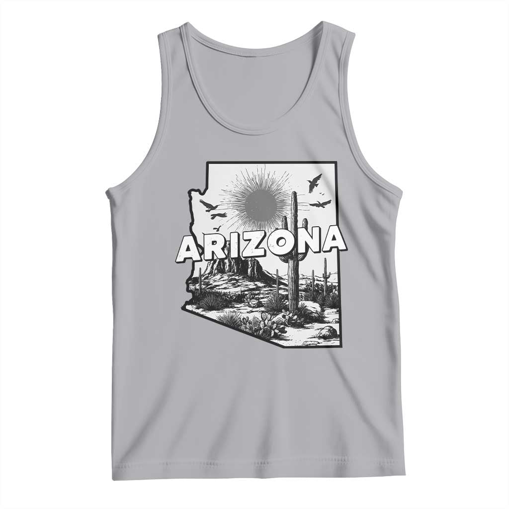 Arizona Cactus Vintage State Map Desert Gift Tank Top - Wonder Print Shop