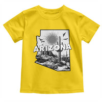 Arizona Cactus Vintage State Map Desert Gift Toddler T Shirt - Wonder Print Shop