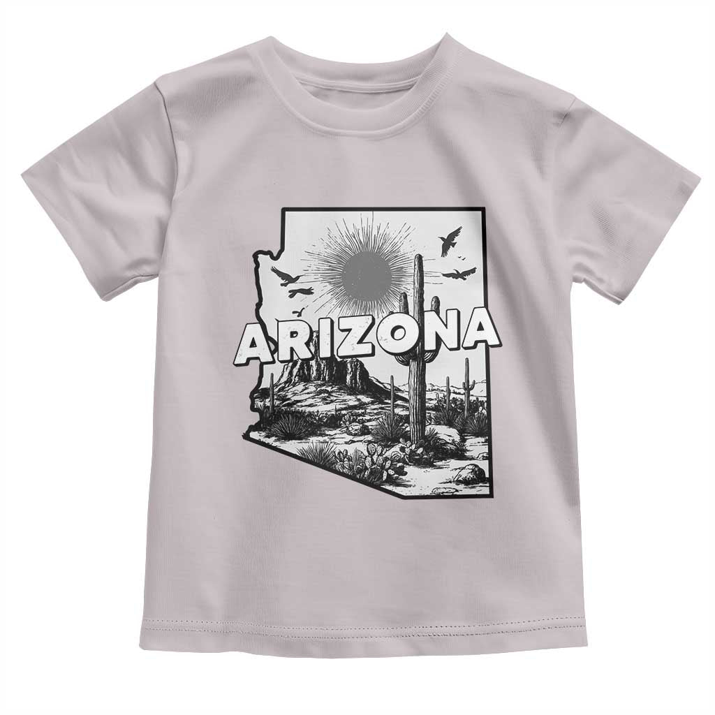 Arizona Cactus Vintage State Map Desert Gift Toddler T Shirt - Wonder Print Shop