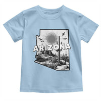 Arizona Cactus Vintage State Map Desert Gift Toddler T Shirt - Wonder Print Shop