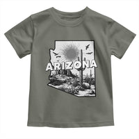 Arizona Cactus Vintage State Map Desert Gift Toddler T Shirt - Wonder Print Shop
