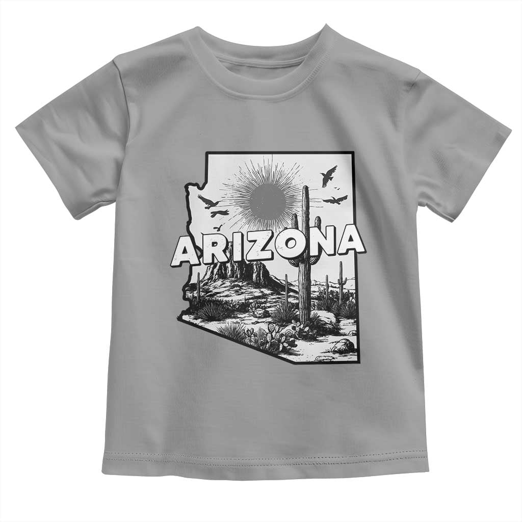 Arizona Cactus Vintage State Map Desert Gift Toddler T Shirt - Wonder Print Shop