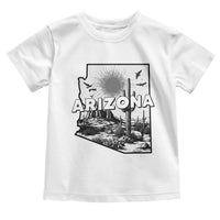 Arizona Cactus Vintage State Map Desert Gift Toddler T Shirt - Wonder Print Shop
