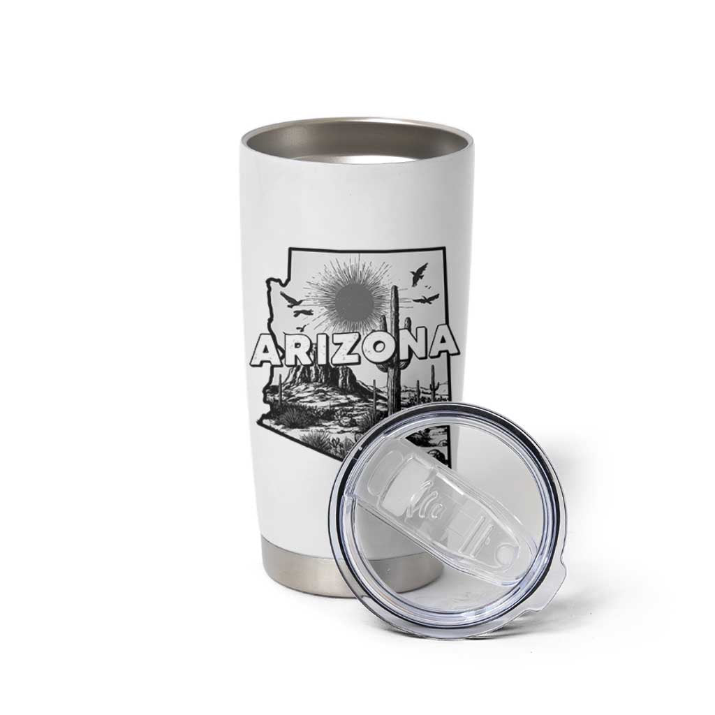 Arizona Cactus Vintage State Map Desert Gift Tumbler Cup - Wonder Print Shop