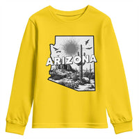 Arizona Cactus Vintage State Map Desert Gift Youth Sweatshirt - Wonder Print Shop