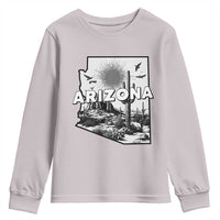 Arizona Cactus Vintage State Map Desert Gift Youth Sweatshirt - Wonder Print Shop