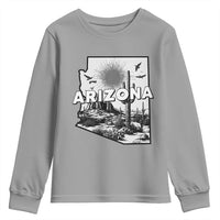 Arizona Cactus Vintage State Map Desert Gift Youth Sweatshirt - Wonder Print Shop