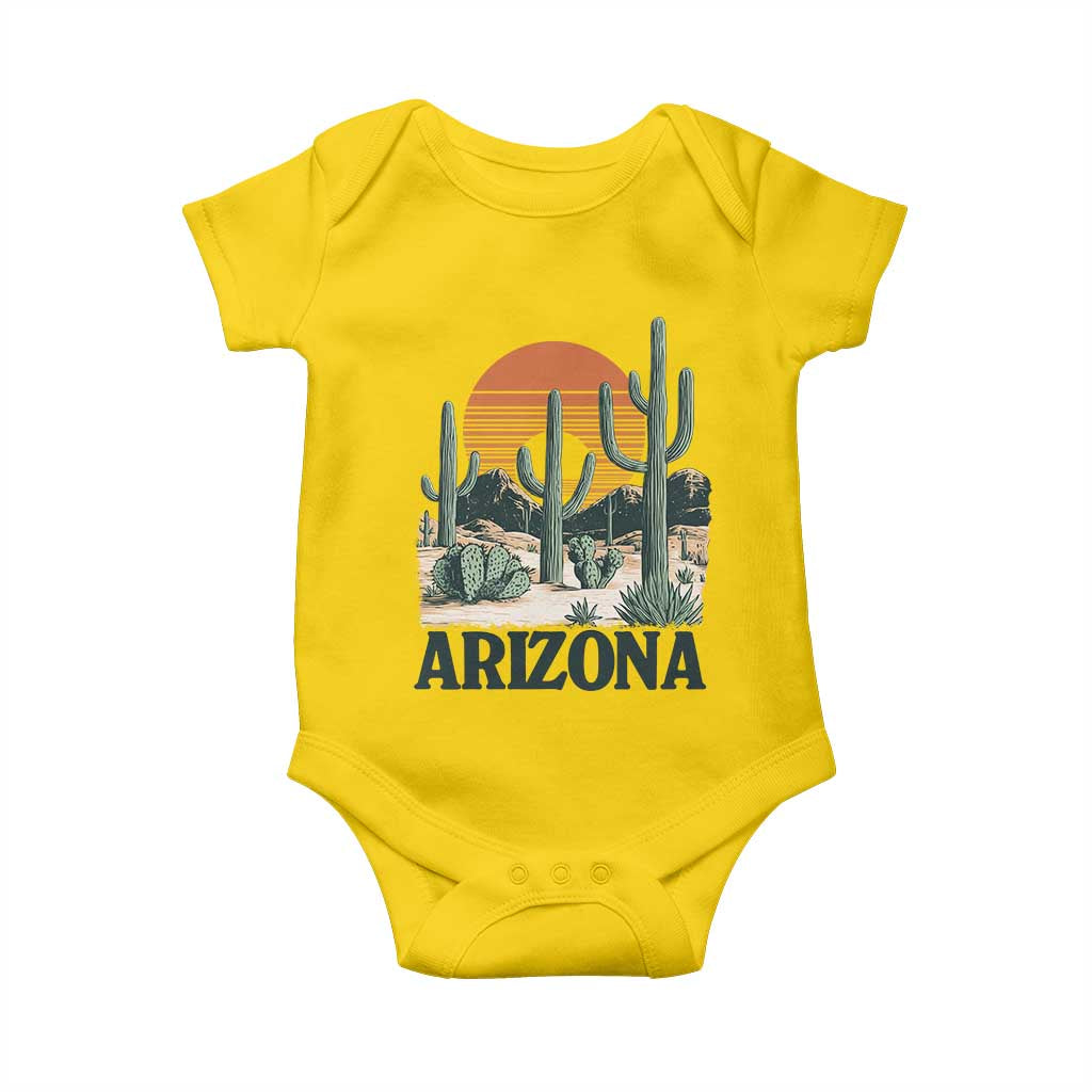 Arizona Desert Sunset Baby Onesie Vintage Cactus Grand Canyon State Gift - Wonder Print Shop