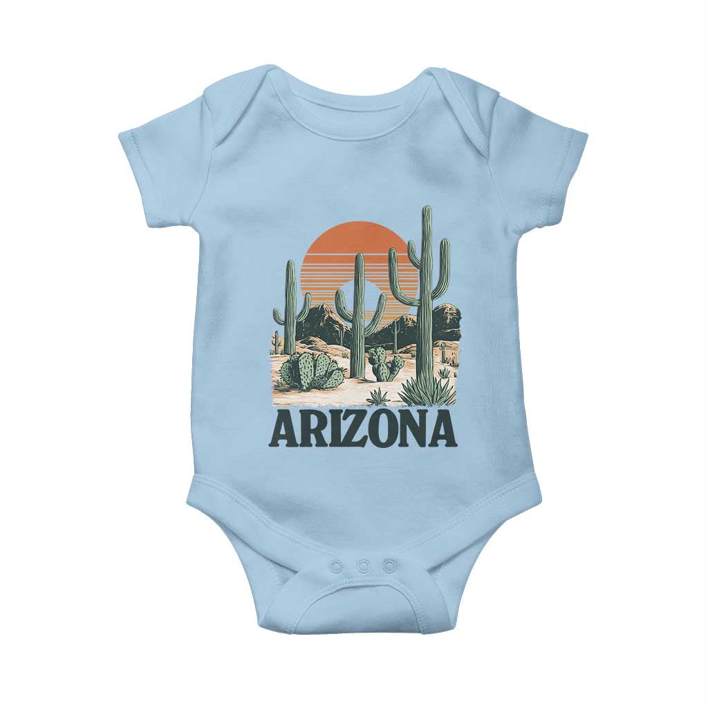 Arizona Desert Sunset Baby Onesie Vintage Cactus Grand Canyon State Gift - Wonder Print Shop