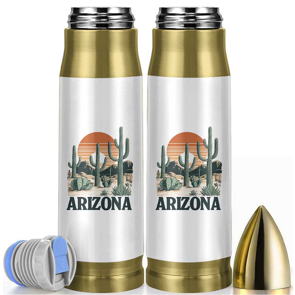 Arizona Desert Sunset Bullet Tumbler Vintage Cactus Grand Canyon State Gift - Wonder Print Shop