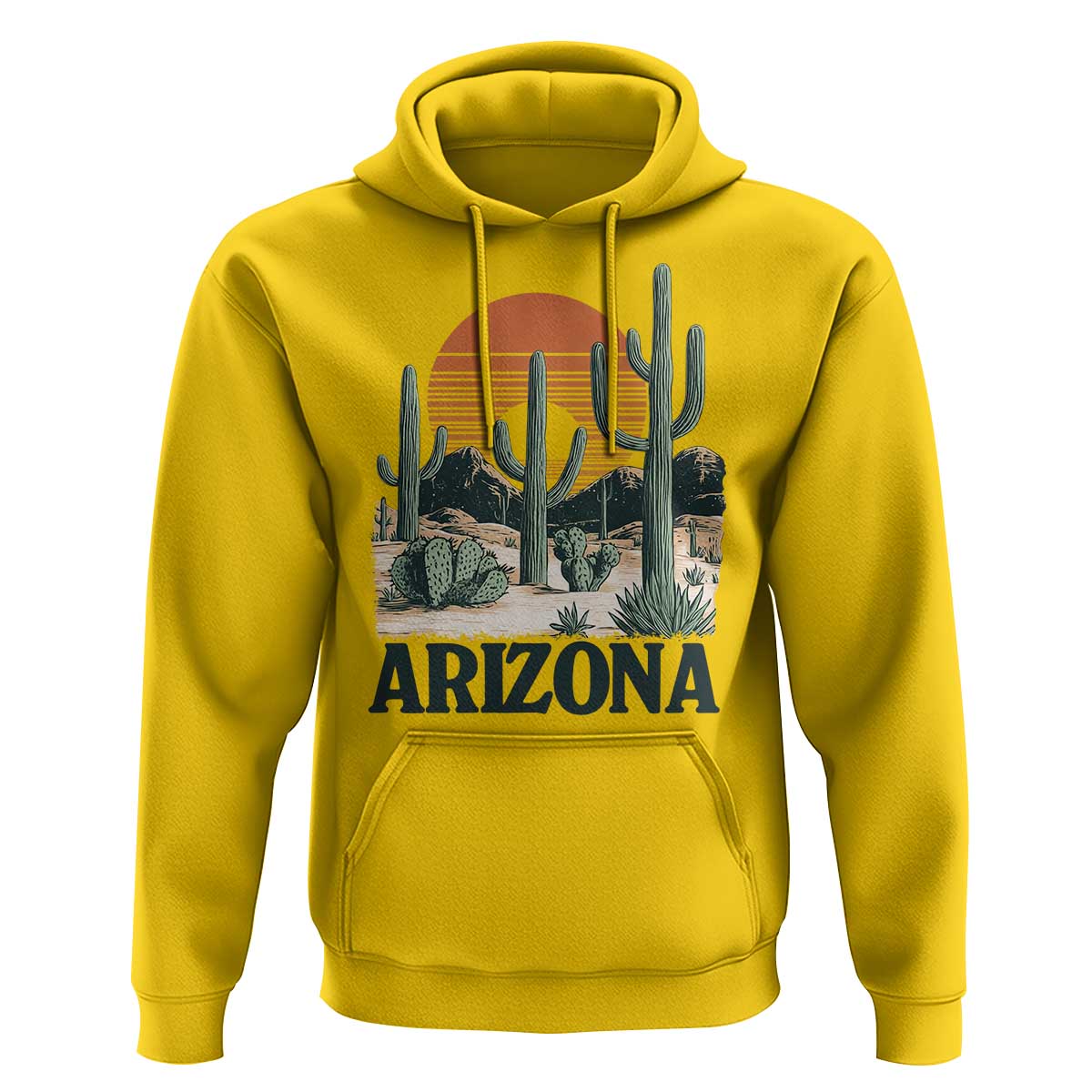 Arizona Desert Sunset Hoodie Vintage Cactus Grand Canyon State Gift - Wonder Print Shop