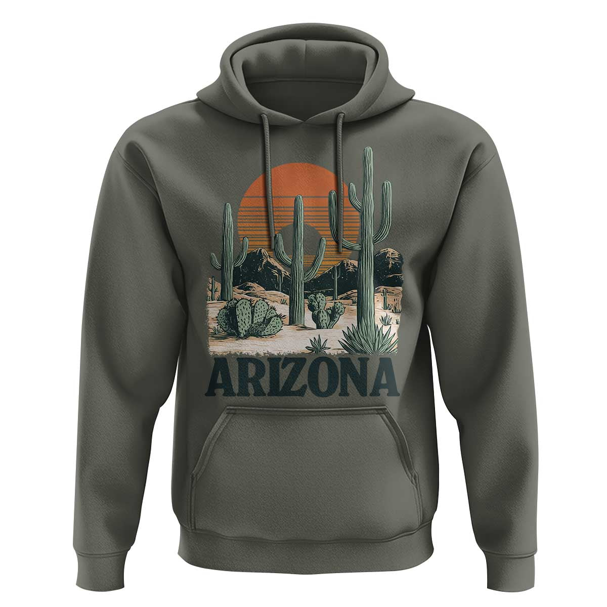 Arizona Desert Sunset Hoodie Vintage Cactus Grand Canyon State Gift - Wonder Print Shop