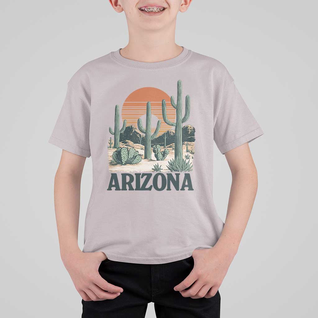 Arizona Desert Sunset T Shirt For Kid Vintage Cactus Grand Canyon State Gift - Wonder Print Shop