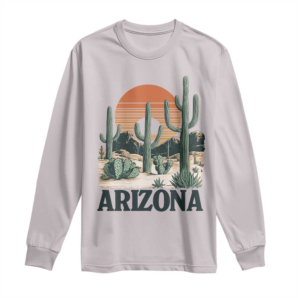Arizona Desert Sunset Long Sleeve Shirt Vintage Cactus Grand Canyon State Gift - Wonder Print Shop