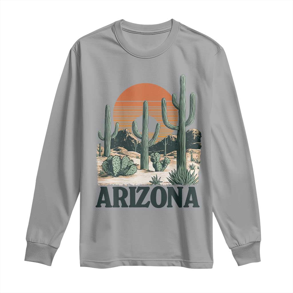 Arizona Desert Sunset Long Sleeve Shirt Vintage Cactus Grand Canyon State Gift - Wonder Print Shop