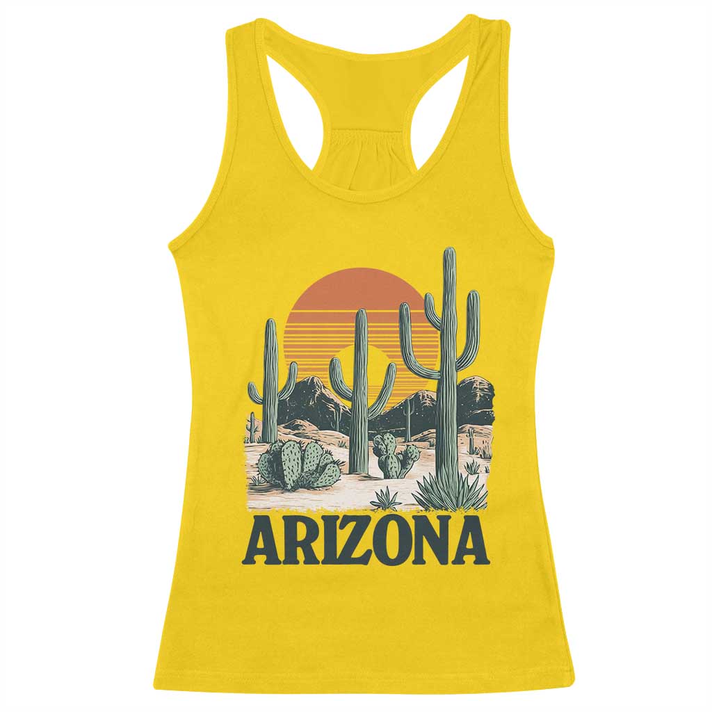 Arizona Desert Sunset Racerback Tank Top Vintage Cactus Grand Canyon State Gift - Wonder Print Shop