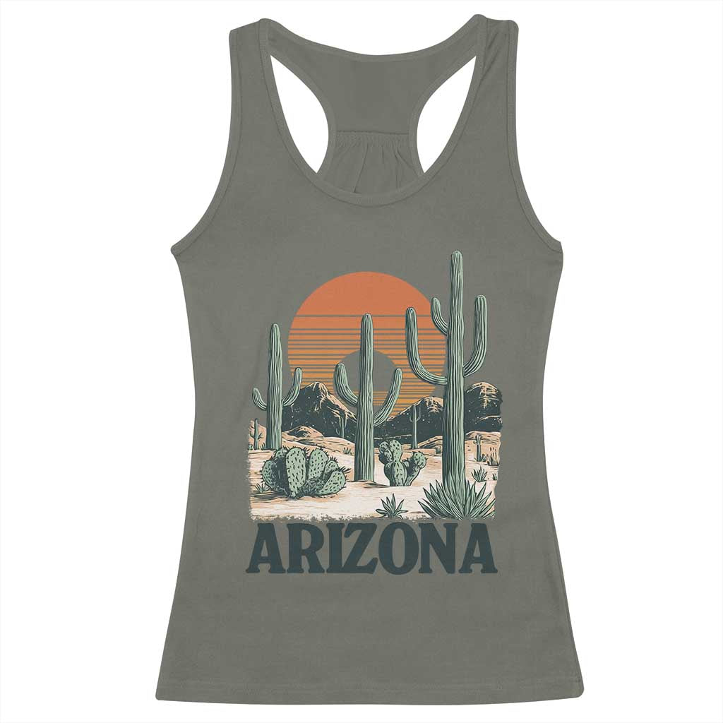 Arizona Desert Sunset Racerback Tank Top Vintage Cactus Grand Canyon State Gift - Wonder Print Shop