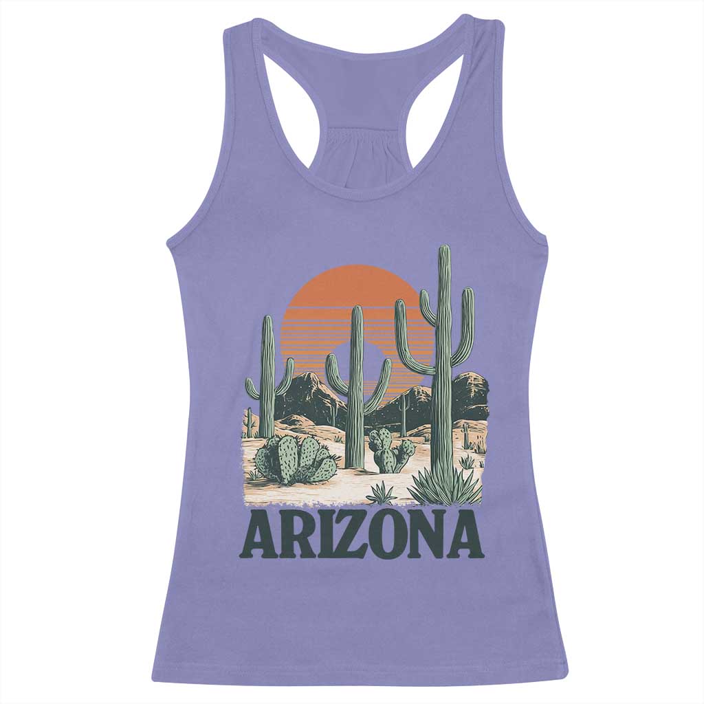 Arizona Desert Sunset Racerback Tank Top Vintage Cactus Grand Canyon State Gift - Wonder Print Shop