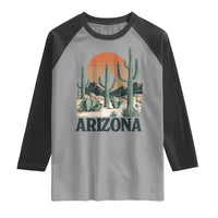 Arizona Desert Sunset Raglan Shirt Vintage Cactus Grand Canyon State Gift - Wonder Print Shop