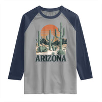 Arizona Desert Sunset Raglan Shirt Vintage Cactus Grand Canyon State Gift - Wonder Print Shop