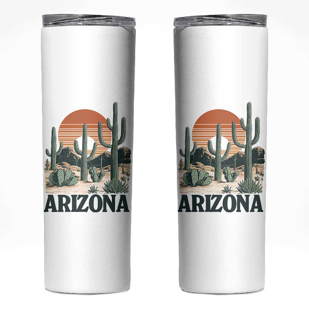 Arizona Desert Sunset Skinny Tumbler Vintage Cactus Grand Canyon State Gift - Wonder Print Shop