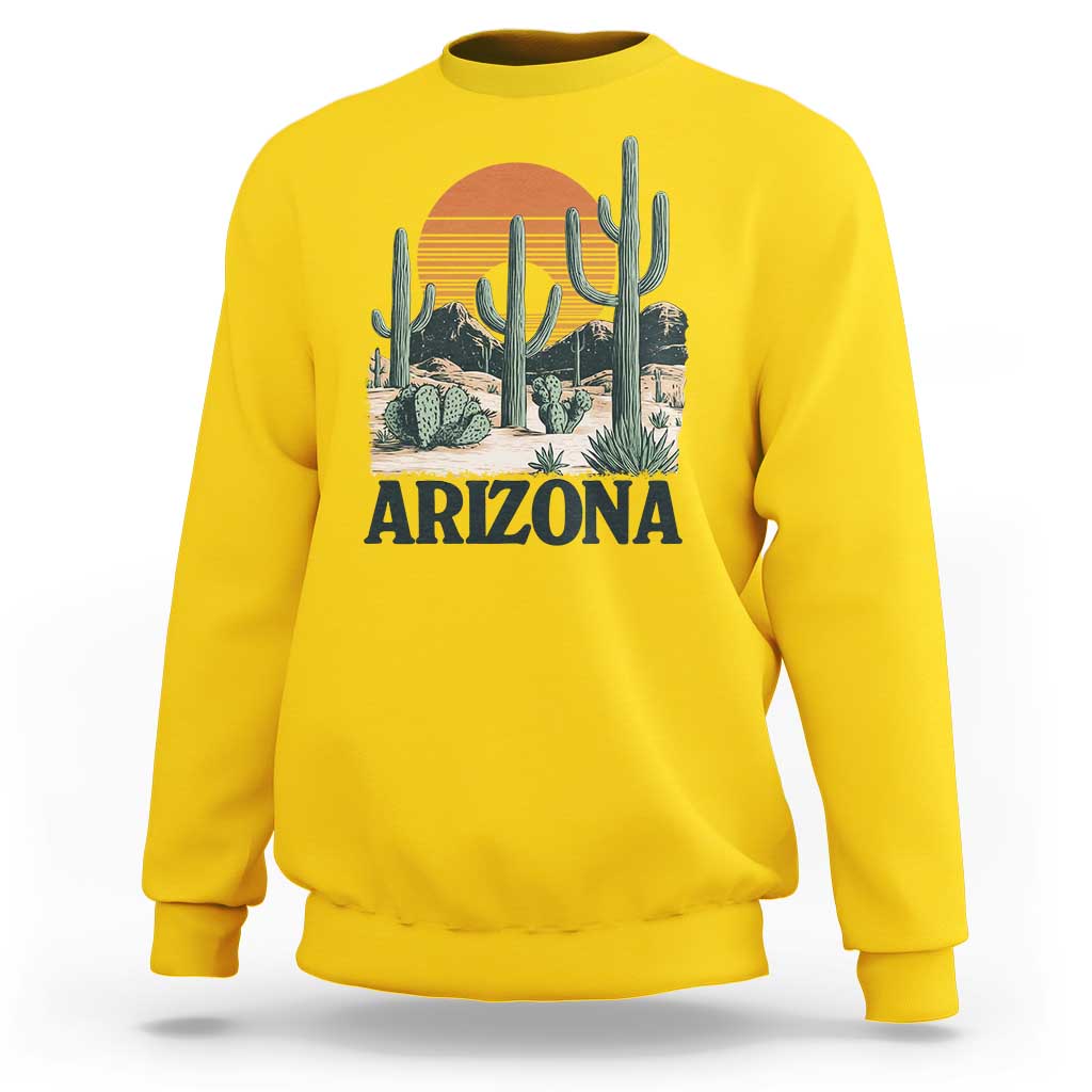 Arizona Desert Sunset Sweatshirt Vintage Cactus Grand Canyon State Gift - Wonder Print Shop