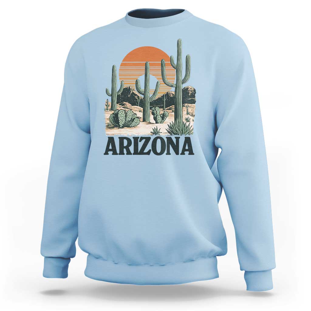 Arizona Desert Sunset Sweatshirt Vintage Cactus Grand Canyon State Gift - Wonder Print Shop