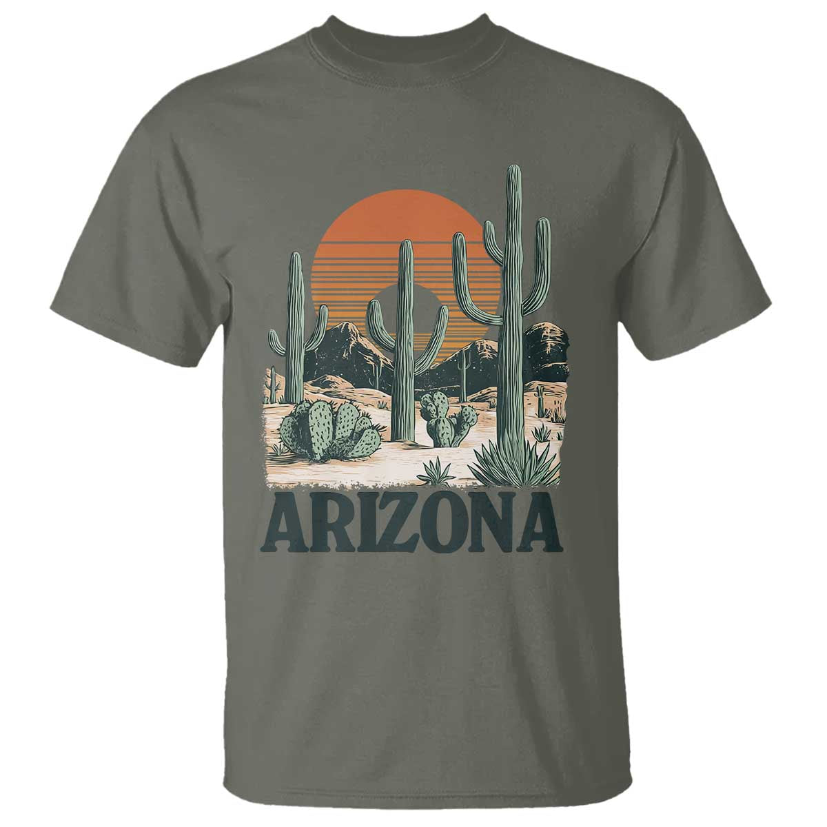 Arizona Desert Sunset T Shirt Vintage Cactus Grand Canyon State Gift - Wonder Print Shop