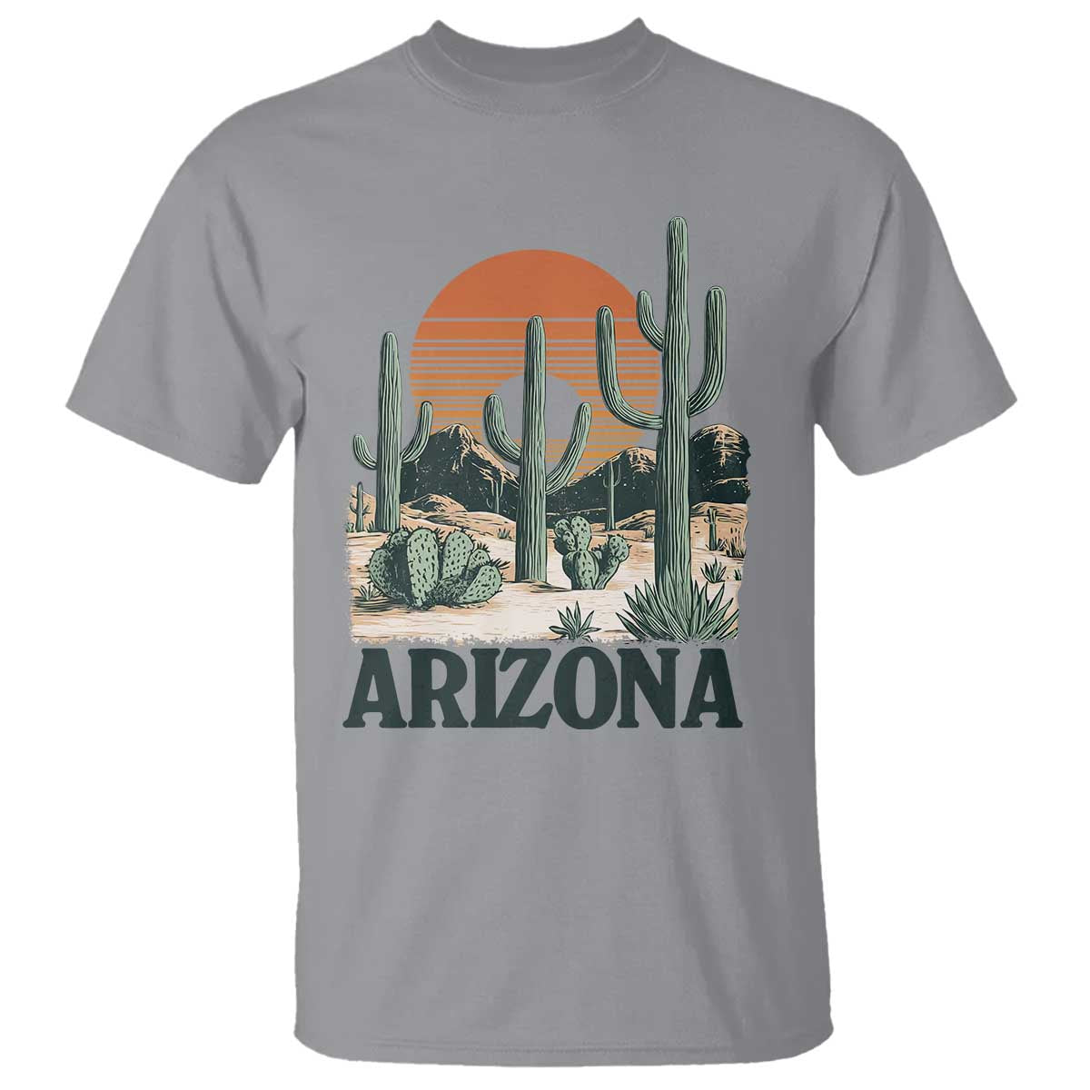 Arizona Desert Sunset T Shirt Vintage Cactus Grand Canyon State Gift - Wonder Print Shop