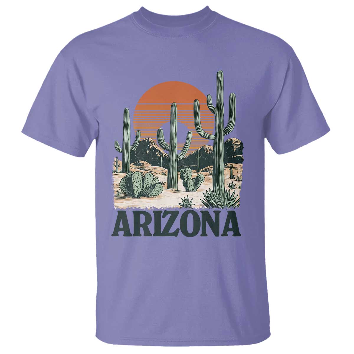 Arizona Desert Sunset T Shirt Vintage Cactus Grand Canyon State Gift - Wonder Print Shop