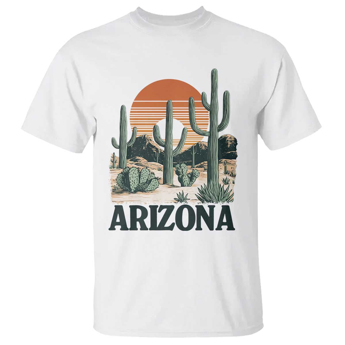Arizona Desert Sunset T Shirt Vintage Cactus Grand Canyon State Gift - Wonder Print Shop