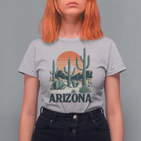 Arizona Desert Sunset T Shirt For Women Vintage Cactus Grand Canyon State Gift - Wonder Print Shop