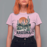 Arizona Desert Sunset T Shirt For Women Vintage Cactus Grand Canyon State Gift - Wonder Print Shop