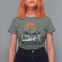 Arizona Desert Sunset T Shirt For Women Vintage Cactus Grand Canyon State Gift - Wonder Print Shop