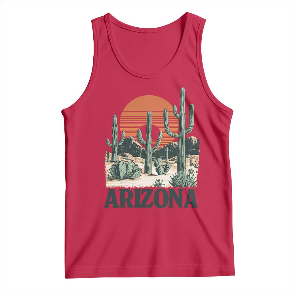Arizona Desert Sunset Tank Top Vintage Cactus Grand Canyon State Gift - Wonder Print Shop