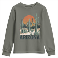 Arizona Desert Sunset Youth Sweatshirt Vintage Cactus Grand Canyon State Gift - Wonder Print Shop