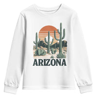 Arizona Desert Sunset Youth Sweatshirt Vintage Cactus Grand Canyon State Gift - Wonder Print Shop
