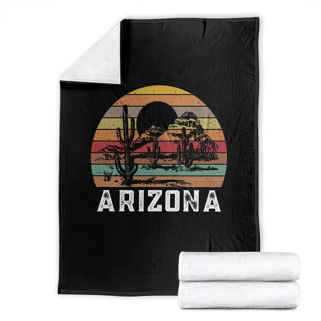 Arizona Throw Blanket Retro Desert Landscape Cactus Lover Gift - Wonder Print Shop