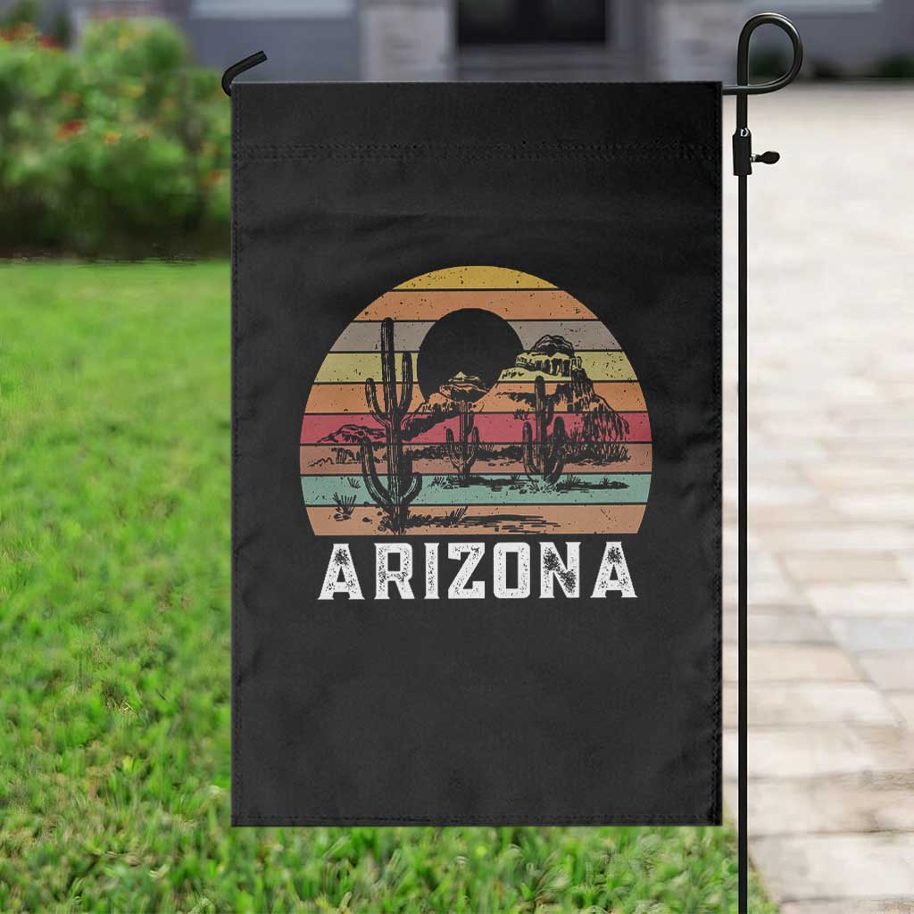 Arizona Garden Flag Retro Desert Landscape Cactus Lover Gift - Wonder Print Shop